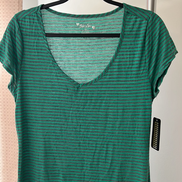 Dress size XL STRIPED/ Green color  Ribbed Curved Hem Midi Dress new wit… - Picture 3 of 9